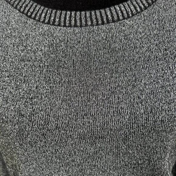 Wet Seal open shoulder women's size L silver black shimmer sweater - Picture 3 of 7